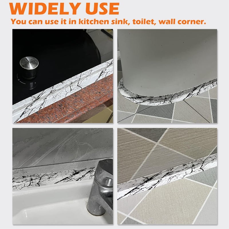 UIOCSSC Caulk Tape Strip, 1.5" x 10.5Ft Self Adhesive Bath & Kitchen Sealant Strip, PVC Waterproof Sealing Tape for Bathtub Toilet Bathroom Shower Kitchen Sink - Image 5